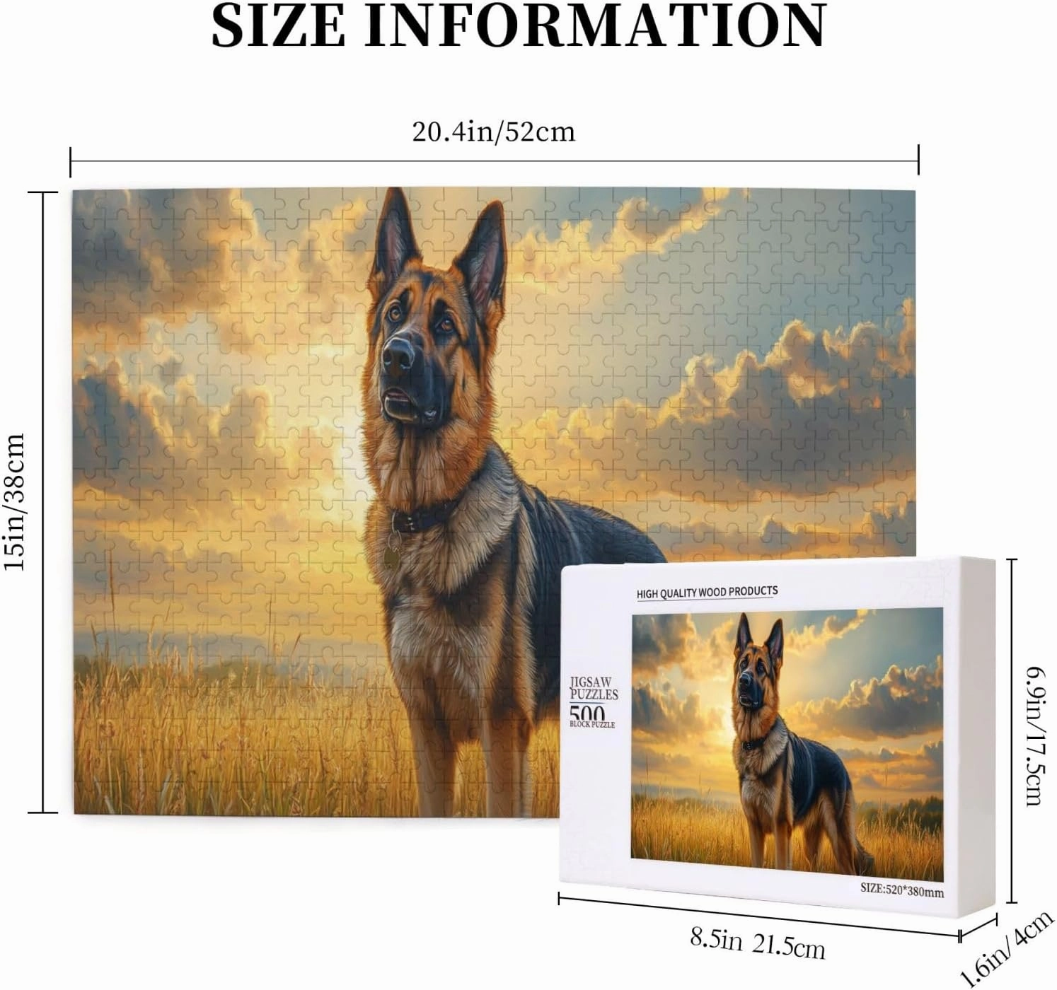 Dogs On The Vast Grassland，500 Pcs Wooden Jigsaw Puzzles for Adults,Entertainment Games to Exercise Patience and Hands-On Ability,Completed with Family Members During Holidays