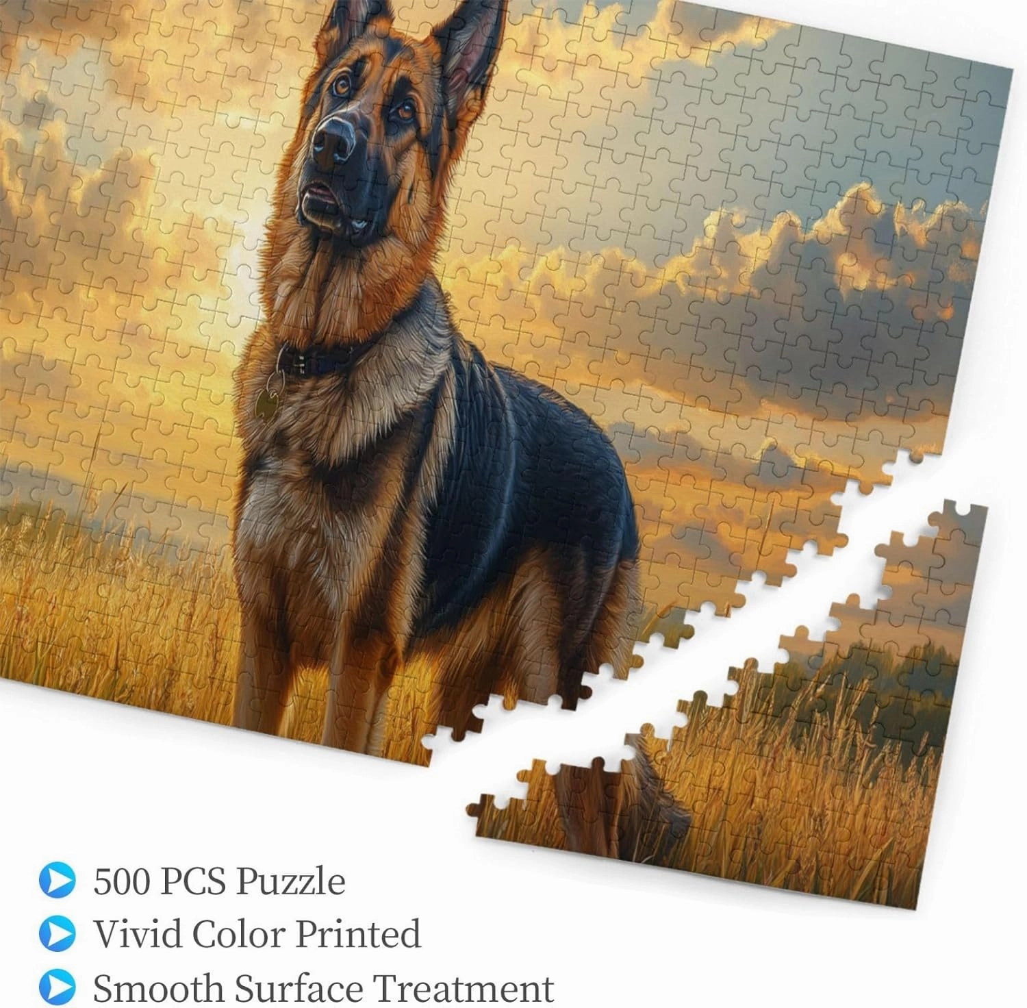 Dogs On The Vast Grassland，500 Pcs Wooden Jigsaw Puzzles for Adults,Entertainment Games to Exercise Patience and Hands-On Ability,Completed with Family Members During Holidays