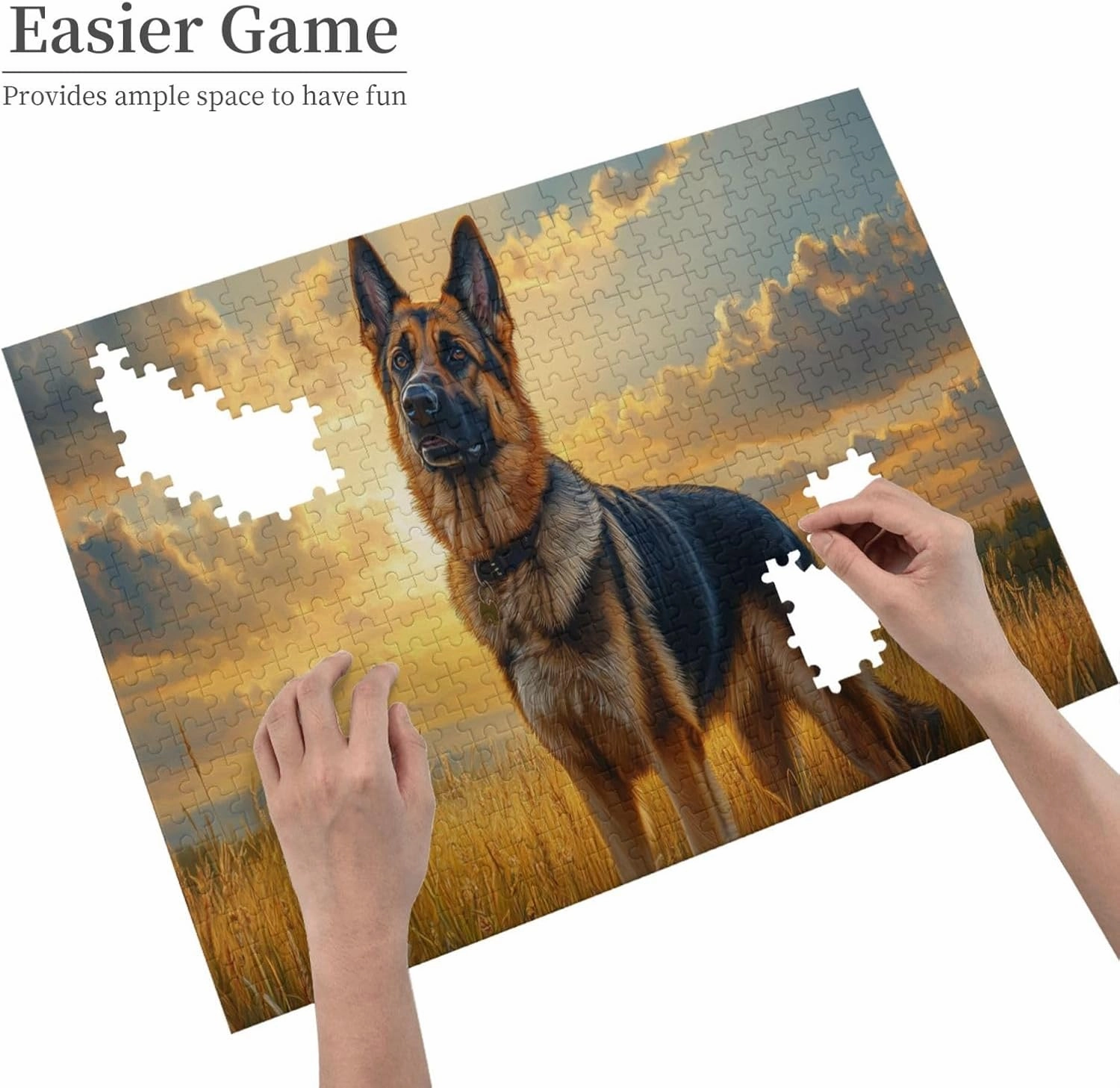 Dogs On The Vast Grassland，500 Pcs Wooden Jigsaw Puzzles for Adults,Entertainment Games to Exercise Patience and Hands-On Ability,Completed with Family Members During Holidays