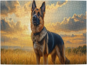 Dogs On The Vast Grassland，500 Pcs Wooden Jigsaw Puzzles for Adults,Entertainment Games to Exercise Patience and Hands-On Ability,Completed with Family Members During Holidays