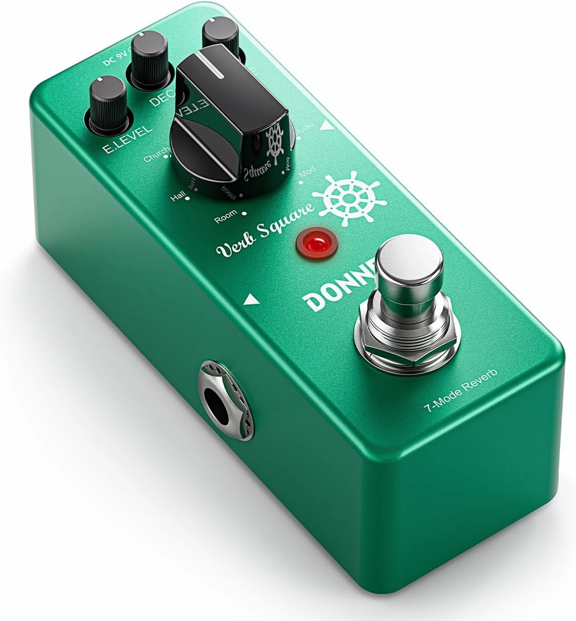 Donner Reverb Guitar Pedal, Verb Square Digital Reverb 7 Modes Room, Hall, Church, Spring, Plate, Studio, Mod, True Bypass