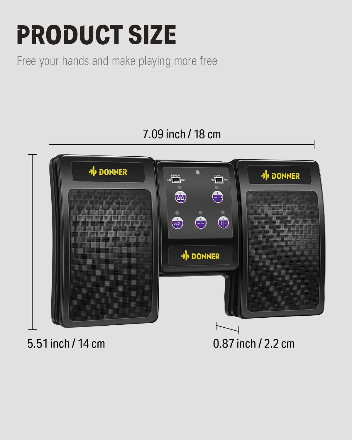 Donner Wireless Page Turner Pedal for Tablets Phone Foot Pedal Rechargeable,Black