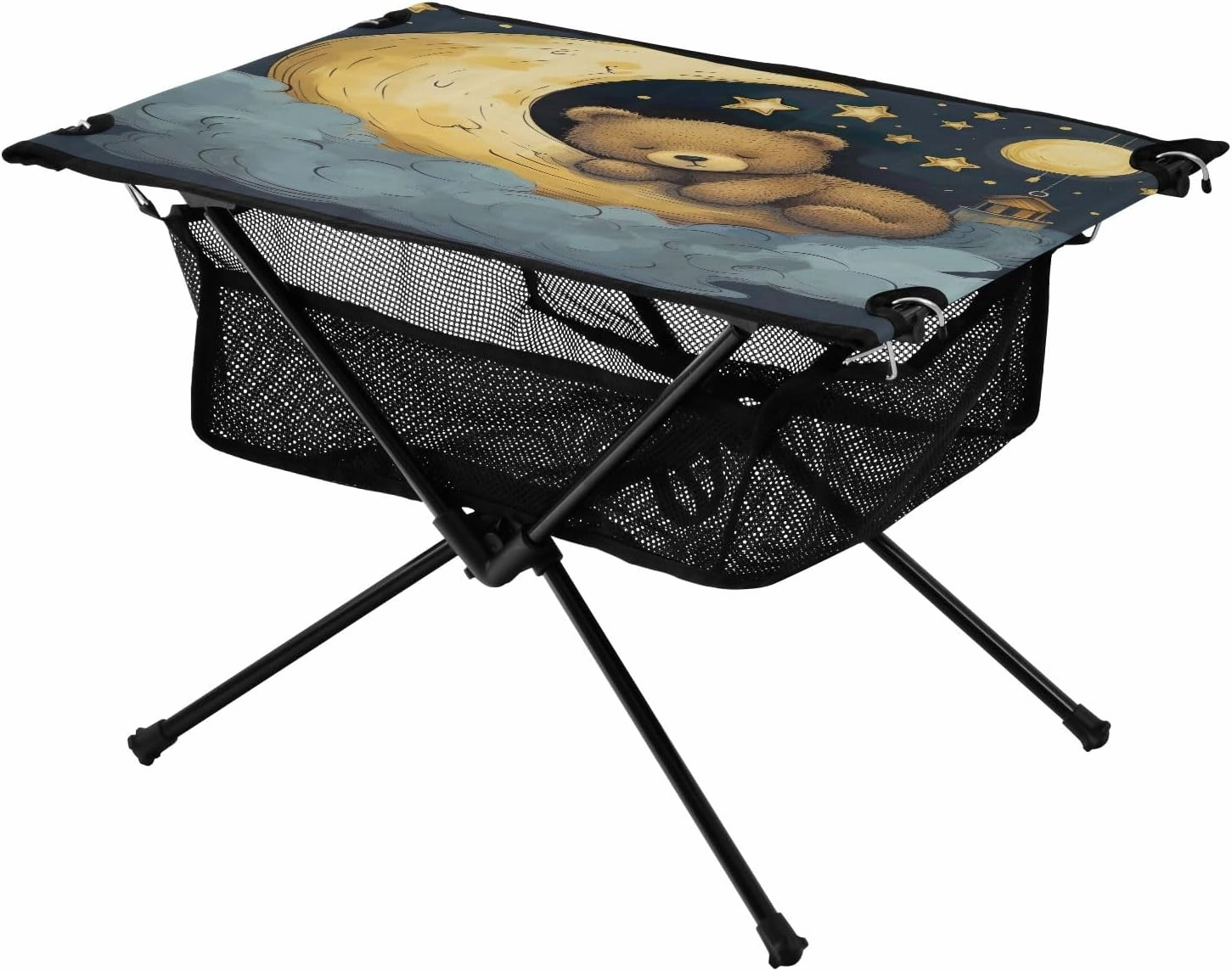 Doodle Sleeping on The Moon Bear Portable Camping Table,Outdoor Folding Table,Beach Table,Suitable for Camping,Hiking,Picnic