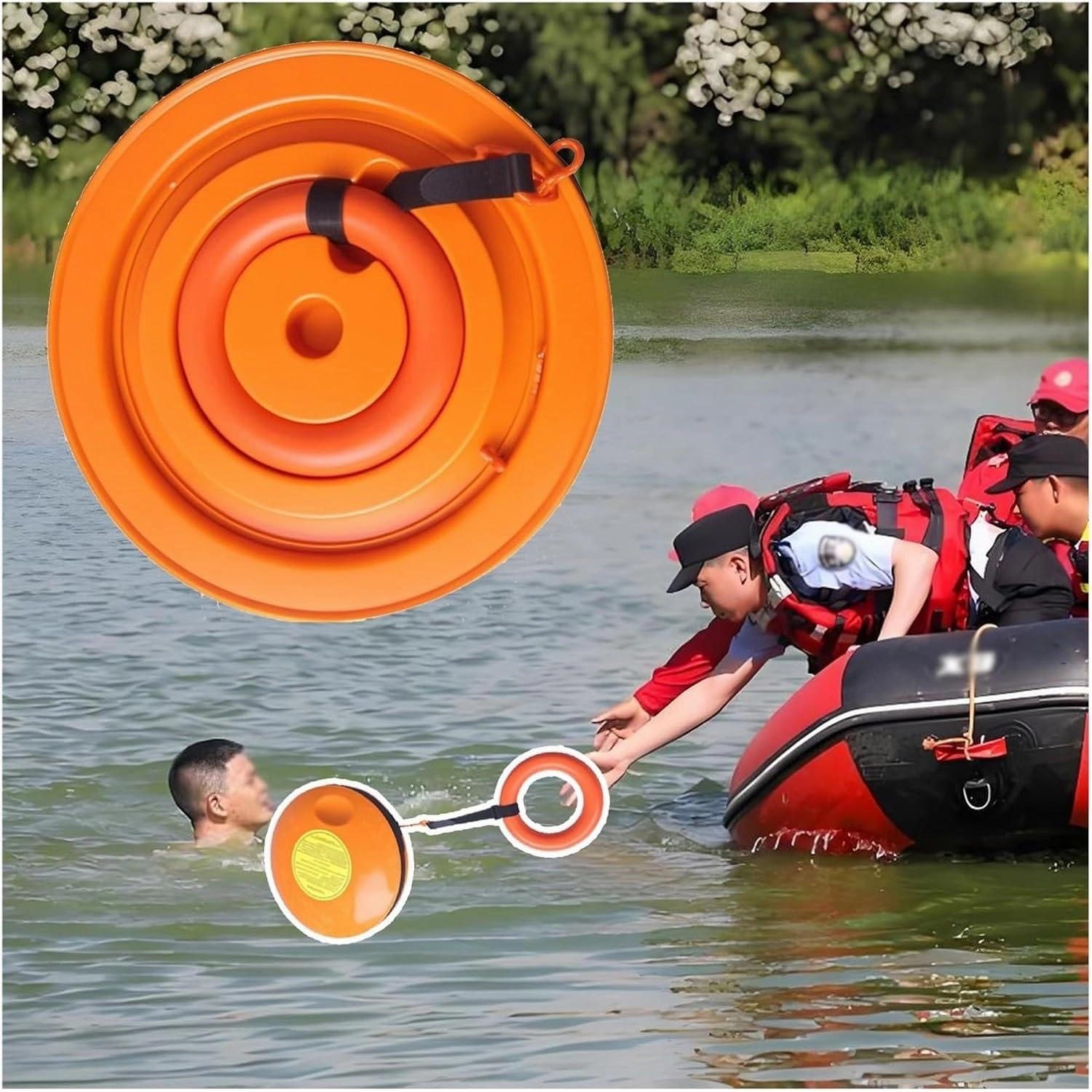 Drowning Prevention Disc for Lakes, River Emergency Rescue Frisbee, Portable Water Rescue Board, Fluted Rescue Disc for Easy Grip