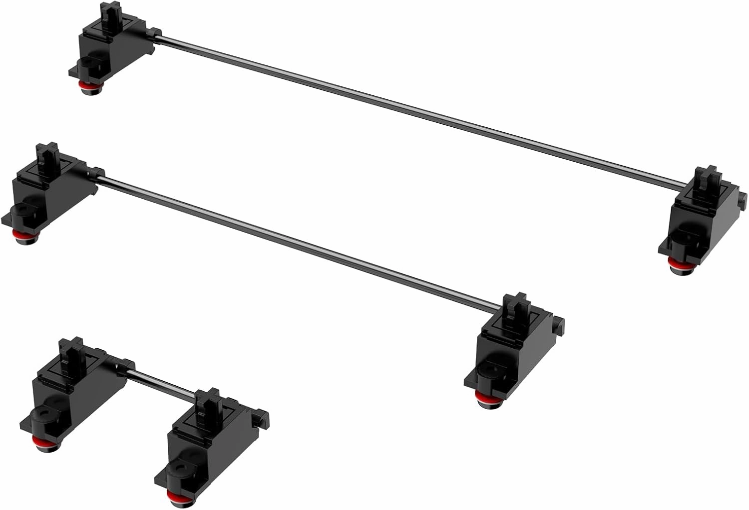 DUROCK Stabilizers V3, Screw-in Stabilizers with 2u, 6.25u, 7u Wires, PCB Mount for Mechanical Keyboards (Nero 100% Kit)