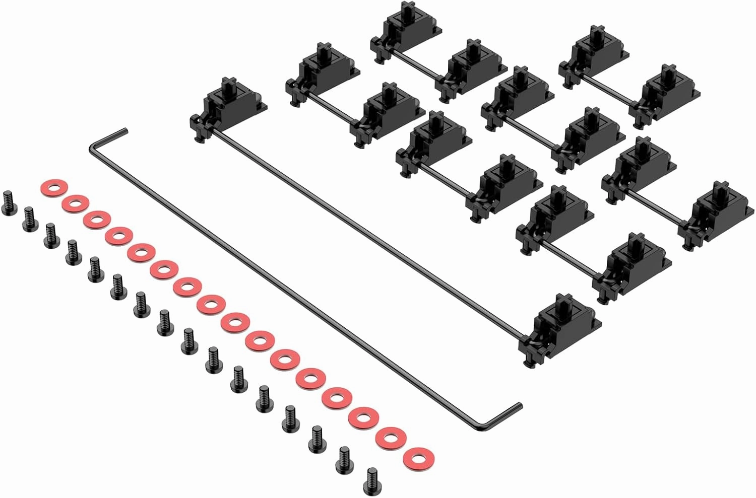 DUROCK Stabilizers V3, Screw-in Stabilizers with 2u, 6.25u, 7u Wires, PCB Mount for Mechanical Keyboards (Nero 100% Kit)