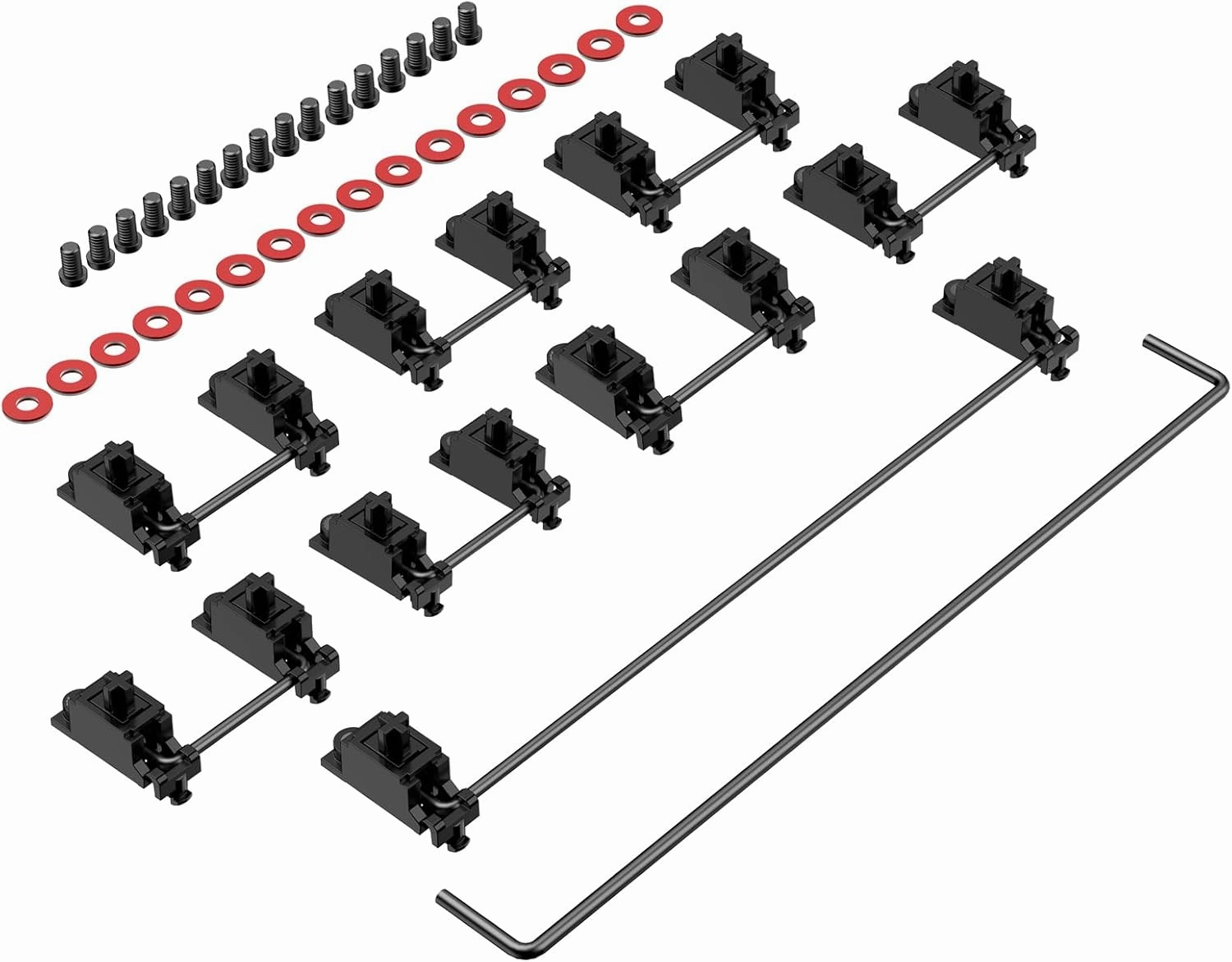 DUROCK Stabilizers V3, Screw-in Stabilizers with 2u, 6.25u, 7u Wires, PCB Mount for Mechanical Keyboards (Nero 100% Kit)