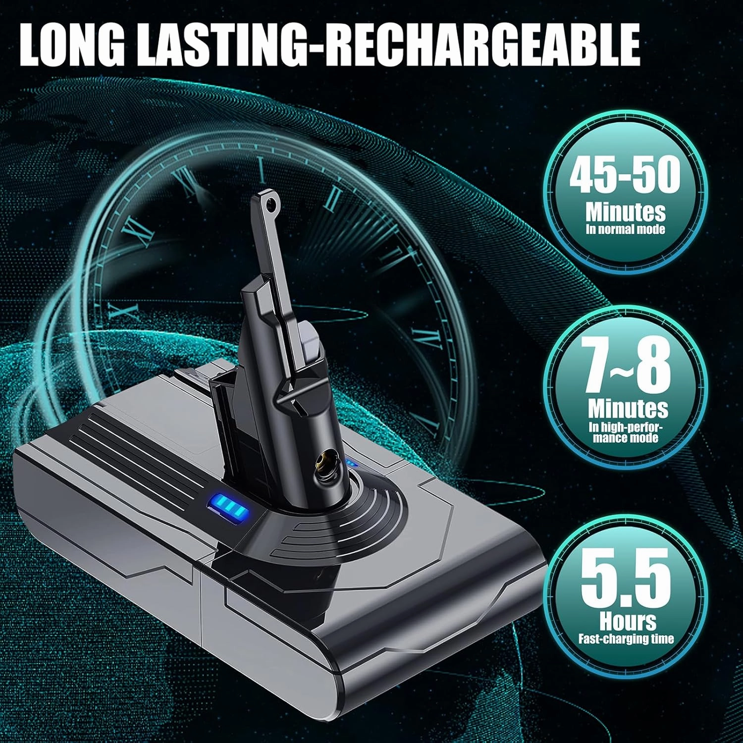 EGR Upgraded 7000mAh V8 Battery Replacement Compatible with Dyson V8 Animal Battery Replacement V8 Absolute V8 Motorhead V8 Fluffy SV10 Carbon Fiber Vacuum Cleaner 2 Filters and 3 Screws Included