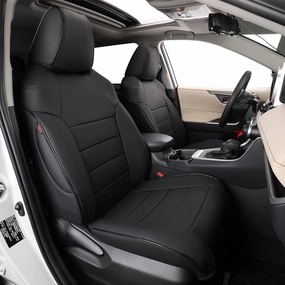 EKR Prius Seat Covers for Toyota Prius 2016-2022 L,LE,XLE,Limited,Two,Two Eco,Three,Three Touring,Four,Four Touring,Car Seat Cover Cushion Protectors Full Set,Leather(Black)