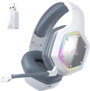 EKSA E1000WT Wireless Gaming Headset,2.4GHz USB Gaming Headphones with Microphone for PC, PS5, PS4, Nintendo Switch, 7.1 Surround Sound Gaming Headset, RGB Light, Ergonomic Design for Birthday Gift