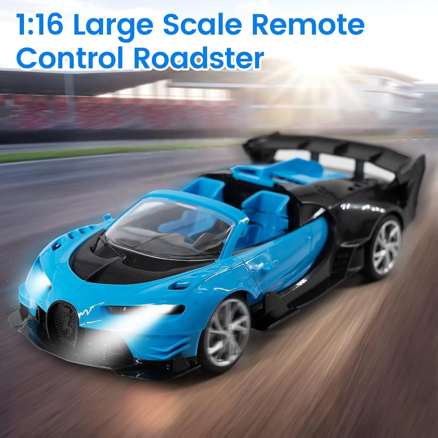 Electric Sport Roadster,1/16 Red Sports Racing Remote Control Car,RC Model Toy for Kids Aged 4-12