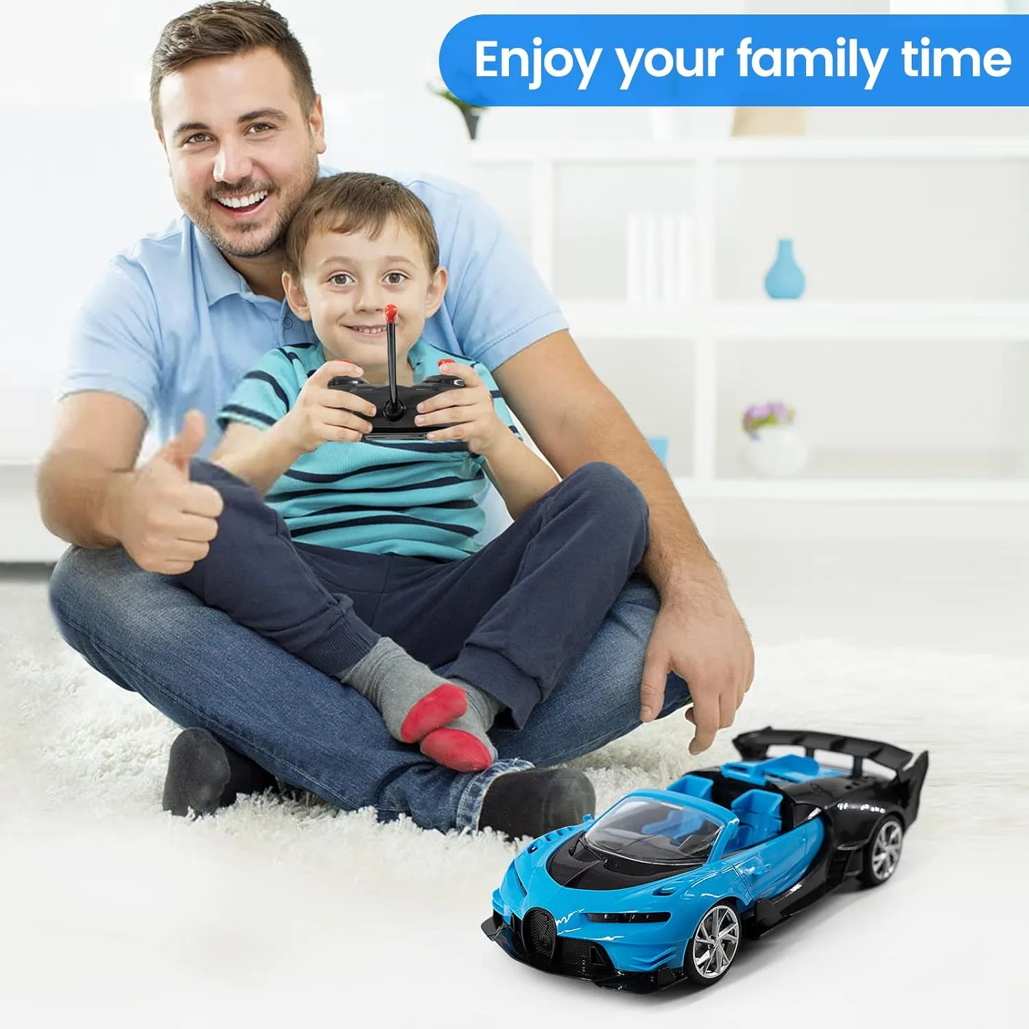 Electric Sport Roadster,1/16 Red Sports Racing Remote Control Car,RC Model Toy for Kids Aged 4-12