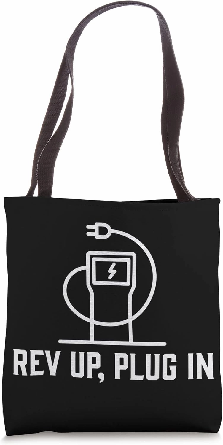 Electric Vehicle Electric Car Rev Up Plug In Tote Bag