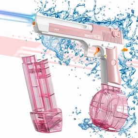 Electric Water Gun, Automatic Water Gun for Kids Adults, Poweful High Capacity 434CC 58CC Water Squirt Guns, Up to 30 Feet Range, Pink Water Gun for Pool Party Beach Outdoor(Pink), CY041
