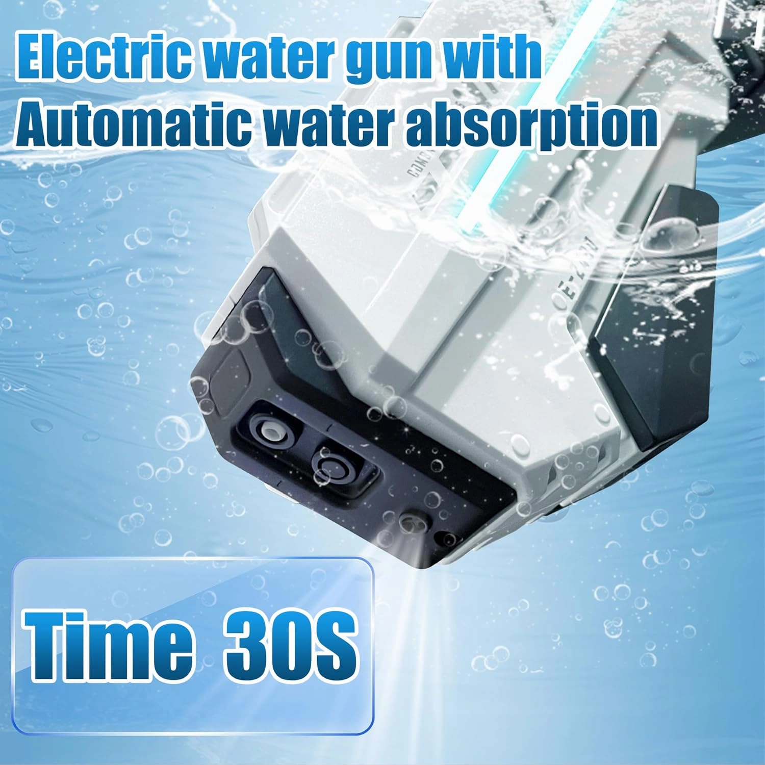 Electric Water Gun–Automatic Water Reload & Shooting, LED Light, 26-32 FT Range Powerful Water Squirt,Large Capacity Battery Powered Water Guns for Kids & Adults,Summer Outdoor Beach Play