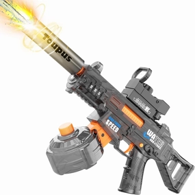 Electric Water Gun for Adults & Kids, Automatic Squirt Guns with 32Ft Long Range, 300 Water Shots, LED Light, Summer Outdoor Swimming Pool Water Toys, Gray