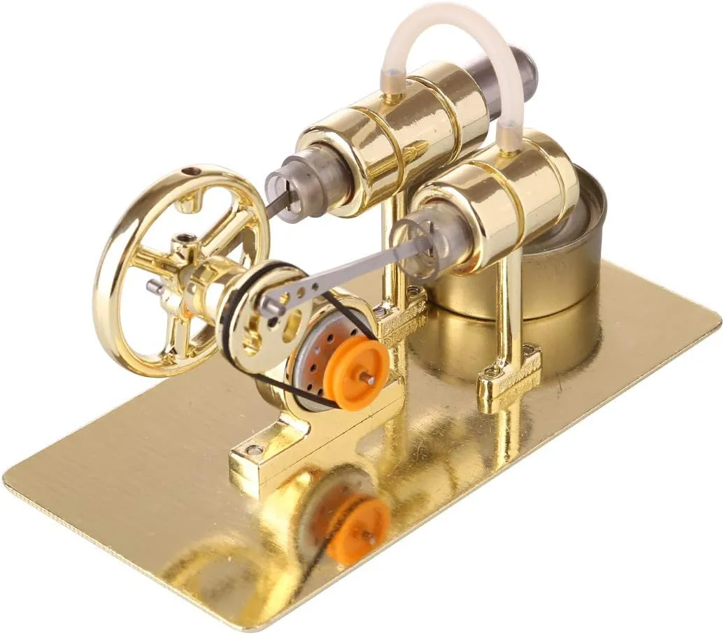 Engine Kit for Adults, DIY Assembly Stirling Engine Generator Model Kit That Runs, Engine Motor Model Educational Physics Experiment STEM Model