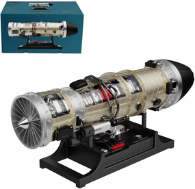 Engine Kit for Adults, 1/10 Scale Metal Electric Turbofan Engine Model Kit That Runs, Engine Motor Model Educational Physics Experiment STEM Model - KIT