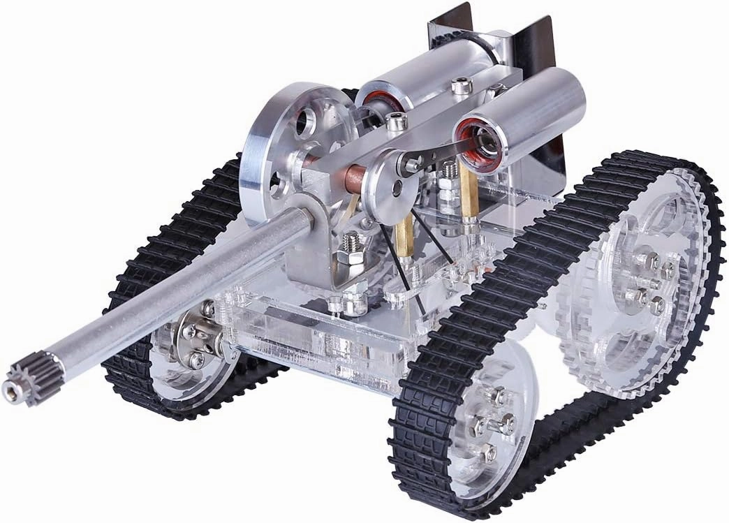 Engine Kit for Adults, Tank Type Stirling Engine Model Kit That Runs, Engine Motor Model Educational Physics Experiment STEM Model