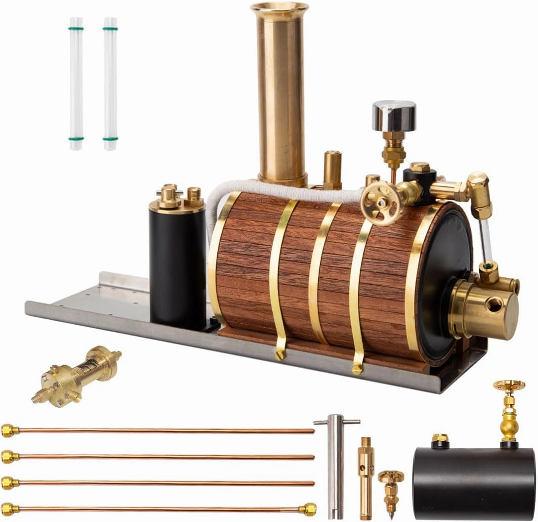 Engine Model Kits, Steam Boiler Model Engine Kit for Adults, Steam Engine Motor Model Educational Physics Experiment STEM Model