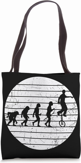 Evolution Unicyclist Tote Bag