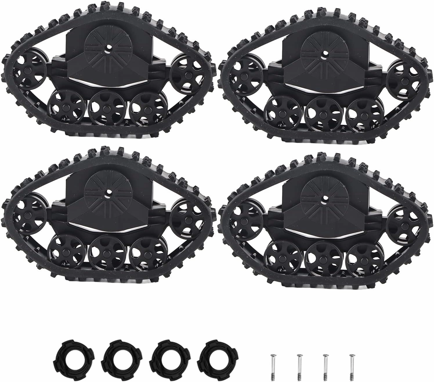 EVTSCAN 4pcs RC Military Truck Track Wheels Tire Crawler Tyre Accessory Parts for WPL 1/16 RC Military Truck