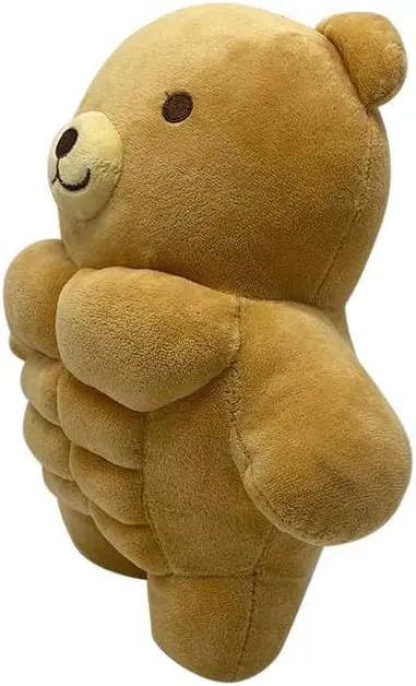 EXIGENT Kawaii Muscle Abs Teddy Bear Buff 30CM Plush Cuddly Stuffed Animal Toy Figure (Bear_30CM)