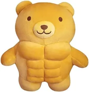 EXIGENT Kawaii Muscle Abs Teddy Bear Buff 30CM Plush Cuddly Stuffed Animal Toy Figure (Bear_30CM)