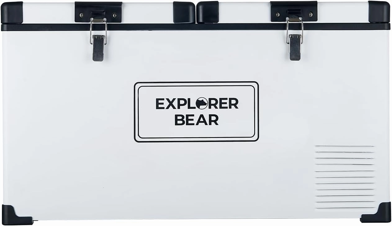 Explorer Bear 12 Volt Refrigerator 12V Car Fridge 12/24V DC 110-240V AC Portable Freezer Compressor Cooler 0℉-50℉ 3-Year Warranty for Truck Van RV SUV Boat Trailer Travel Road Trips Camping…