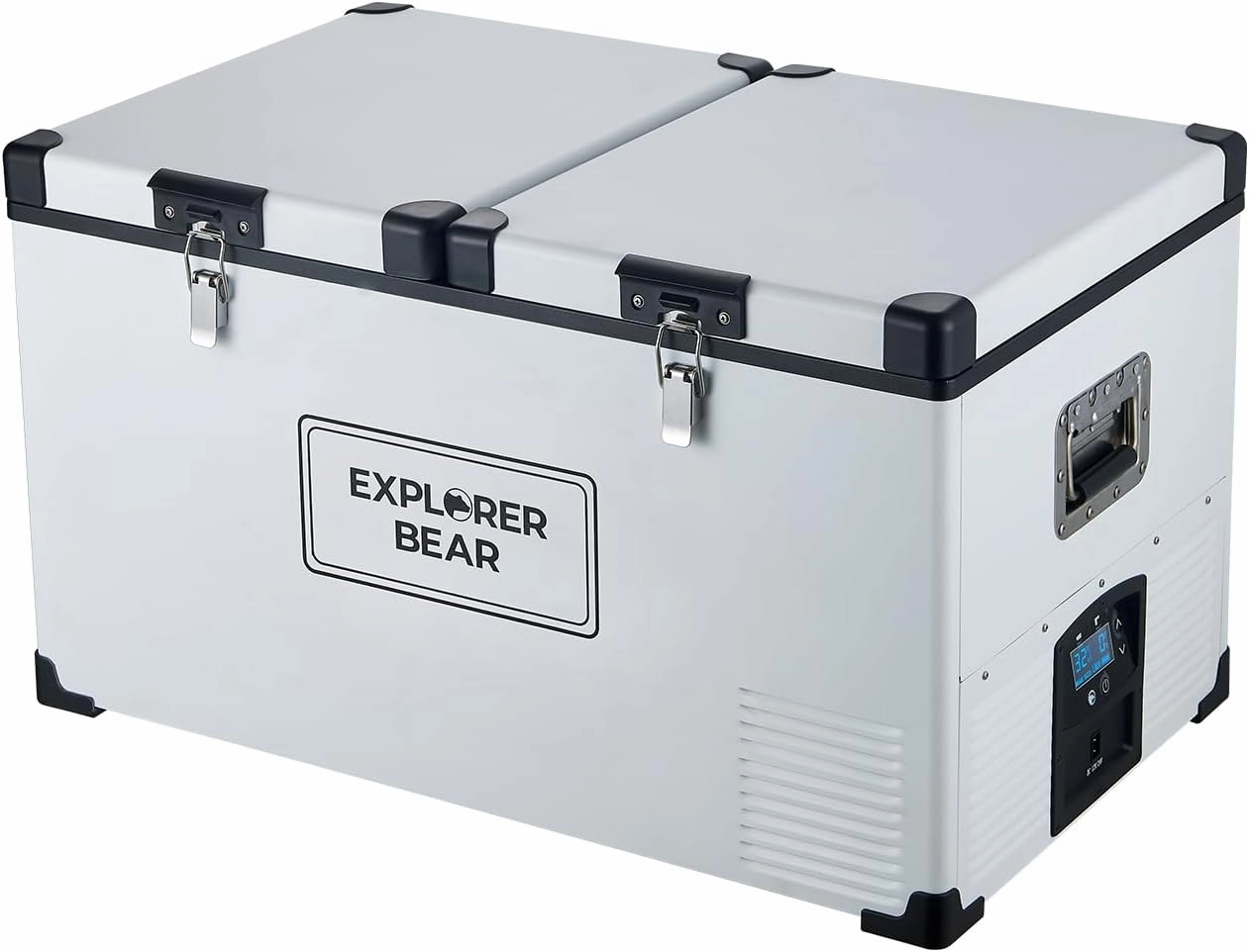 Explorer Bear 12 Volt Refrigerator 12V Car Fridge 12/24V DC 110-240V AC Portable Freezer Compressor Cooler 0℉-50℉ 3-Year Warranty for Truck Van RV SUV Boat Trailer Travel Road Trips Camping…