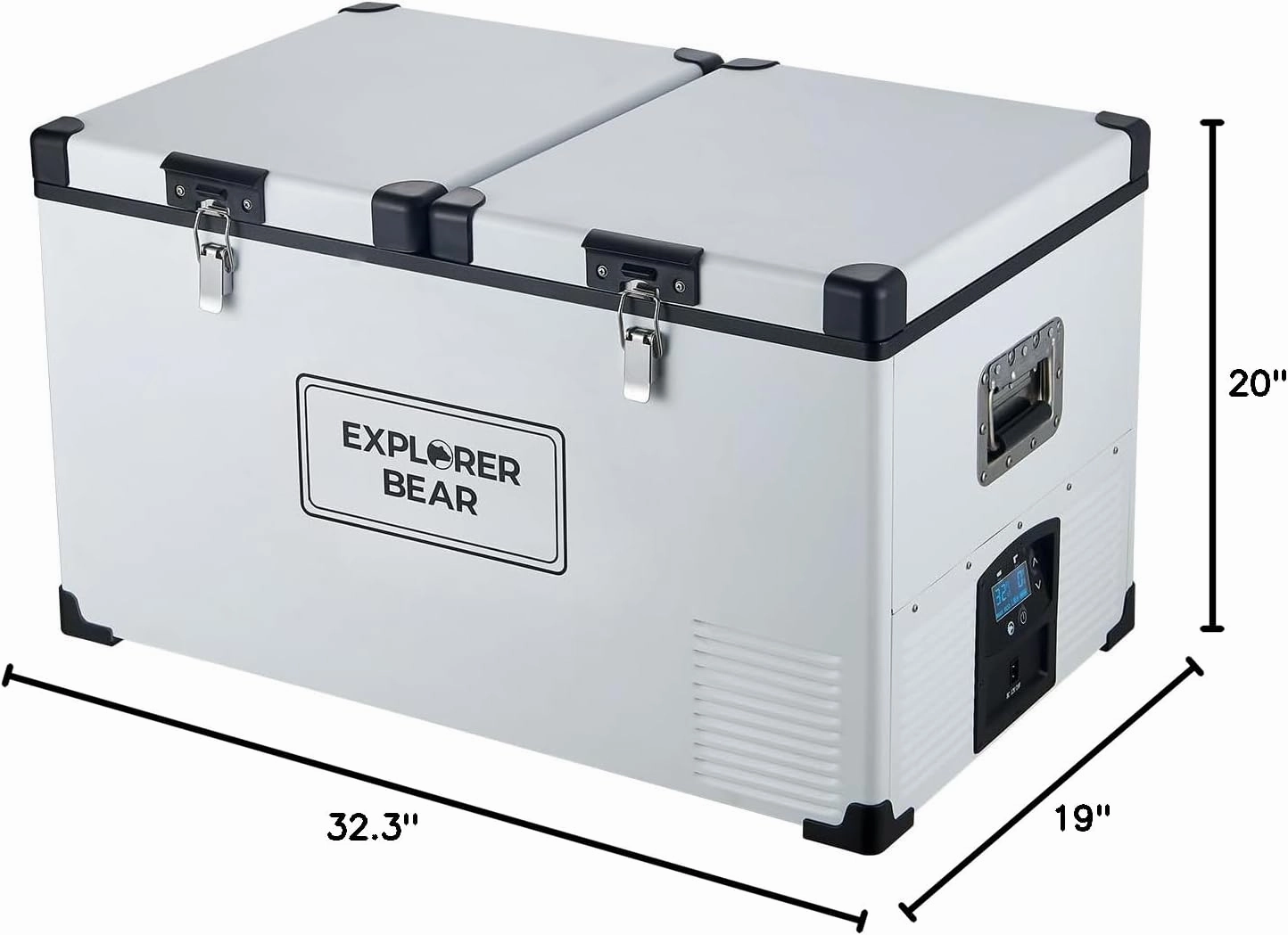 Explorer Bear 12 Volt Refrigerator 12V Car Fridge 12/24V DC 110-240V AC Portable Freezer Compressor Cooler 0℉-50℉ 3-Year Warranty for Truck Van RV SUV Boat Trailer Travel Road Trips Camping…
