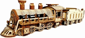 Express Train - DIY 3D Wooden Puzzle Model Kit - Laser Cut Wooden Puzzle Craft Kit, Brain Teaser Educational Building Model Toy for Kids -Mechanical Train Model Kits