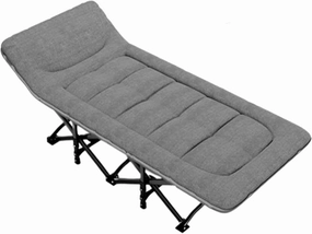 Extra Wide Heavy Duty Sturdy Sleeping Cot PP Cotton Stable Structure Headrest for Home Office Nap, Portable Camping Cot