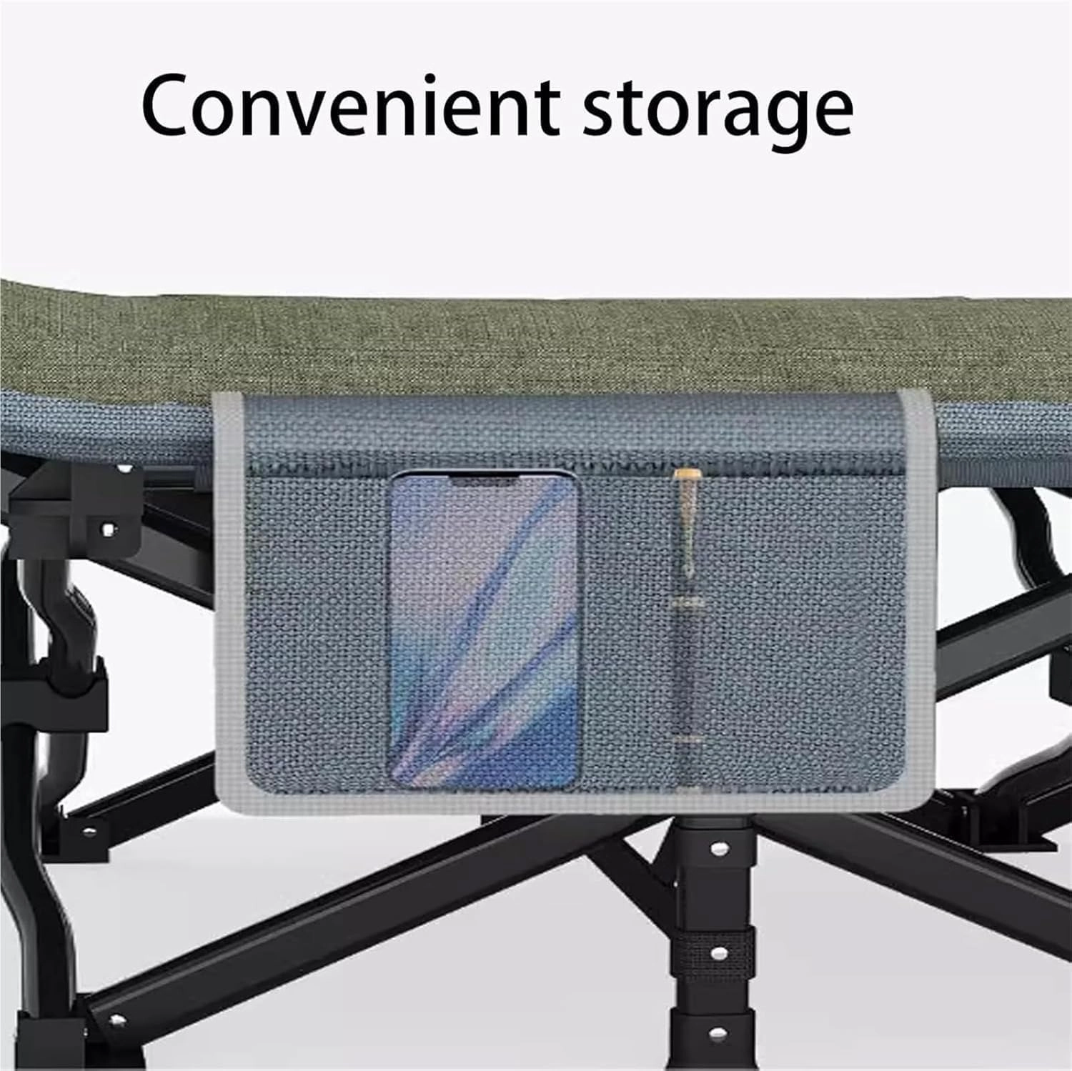 Extra Wide Heavy Duty Sturdy Sleeping Cot PP Cotton Stable Structure Headrest for Home Office Nap, Portable Camping Cot