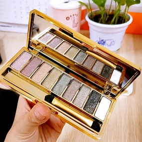 Eyeshadow Palette High Pigment Glitter & Shimmer Pearl Eyeshadow 9 Colors Waterproof Makeup Glitter Eyeshadow Palette with Brush Eye Shadows