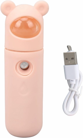 Facial Mister Handheld 18ML Water Tank Nano Mist Sprayer Portable Cool Function Camping Hiking Lightweight ABS Material (Bear Approx. 18 X 10cm / 7.1 X 3.9in)