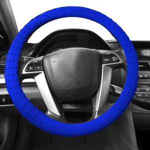 FH Group FH3002DARKBLUE Universal Fit Silicone with Nibs and Pattern Massaging Grip Dark Blue Steering Wheel Cover fits most Cars, SUVs, Trucks, and Vans