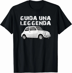 Fiat 500 Classic Unisex T-Shirt, Black, Small, Short Sleeve
