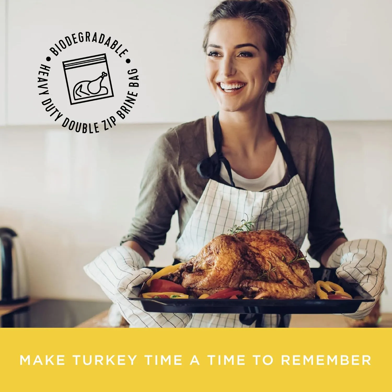 Fire & Flavor Lemon Pepper Turkey Perfect Brine - Turkey Brine Kit with Bag for Roasting, Grilling, Smoking, and Frying - Brining Seasonings for Cooking and Turkey Brine Bag - Turkey Brine and Rub Kit