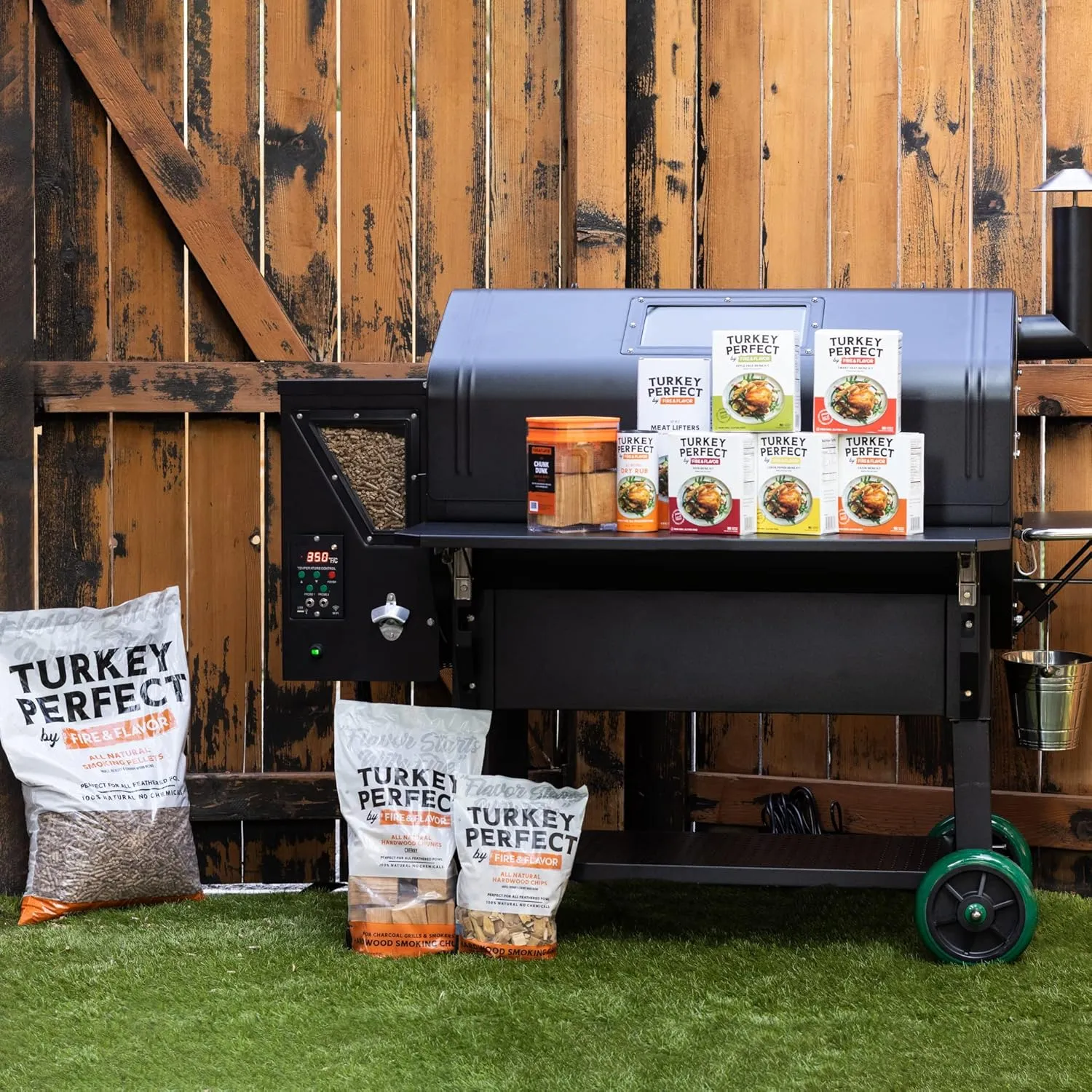 Fire & Flavor Lemon Pepper Turkey Perfect Brine - Turkey Brine Kit with Bag for Roasting, Grilling, Smoking, and Frying - Brining Seasonings for Cooking and Turkey Brine Bag - Turkey Brine and Rub Kit