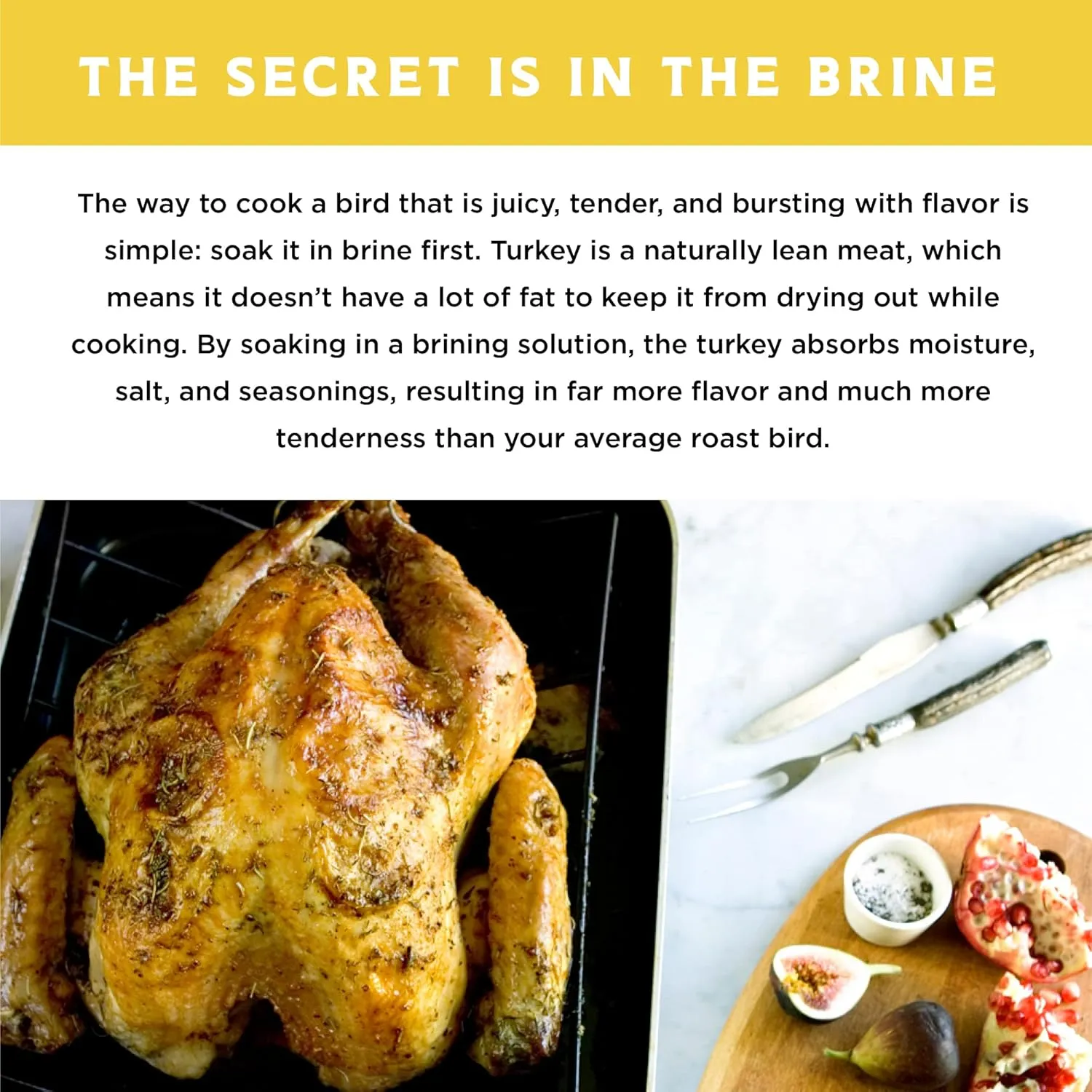 Fire & Flavor Lemon Pepper Turkey Perfect Brine - Turkey Brine Kit with Bag for Roasting, Grilling, Smoking, and Frying - Brining Seasonings for Cooking and Turkey Brine Bag - Turkey Brine and Rub Kit