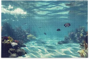Fish Coral Underwater Jigsaw Puzzle for Adults 1000 Pieces, Impossible Challenging Hard Nature Difficult Puzzles for Adults Jigsaw Puzzle for Family Games Party Entertainment