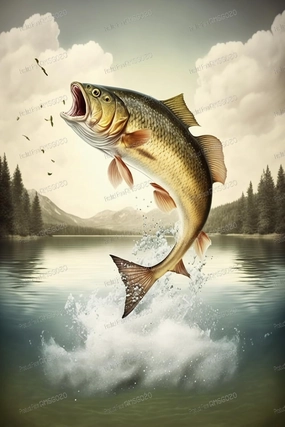 Fish Leaping Into Water Wooden Jigsaw Puzzles 1000 Pieces - 1000 Piece Jigsaw Puzzle 20 X 30 Inches, Fun Indoor Activity - Gift Poster, Patience Enhancing Stress Relief Game