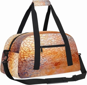 Fish Scales Kids Overnighter Duffel Bags for Boys, Carry-On Size Sports Gym Bag with Front Zipper Pocket for School Practice or Overnight Travel Weekender Sleepover Tote Bag