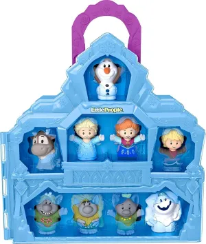 Fisher-Price Little People Toddler Toy Disney Frozen Carry Along Castle Case Playset with Figures for Pretend Play Kids Ages 18  Months​