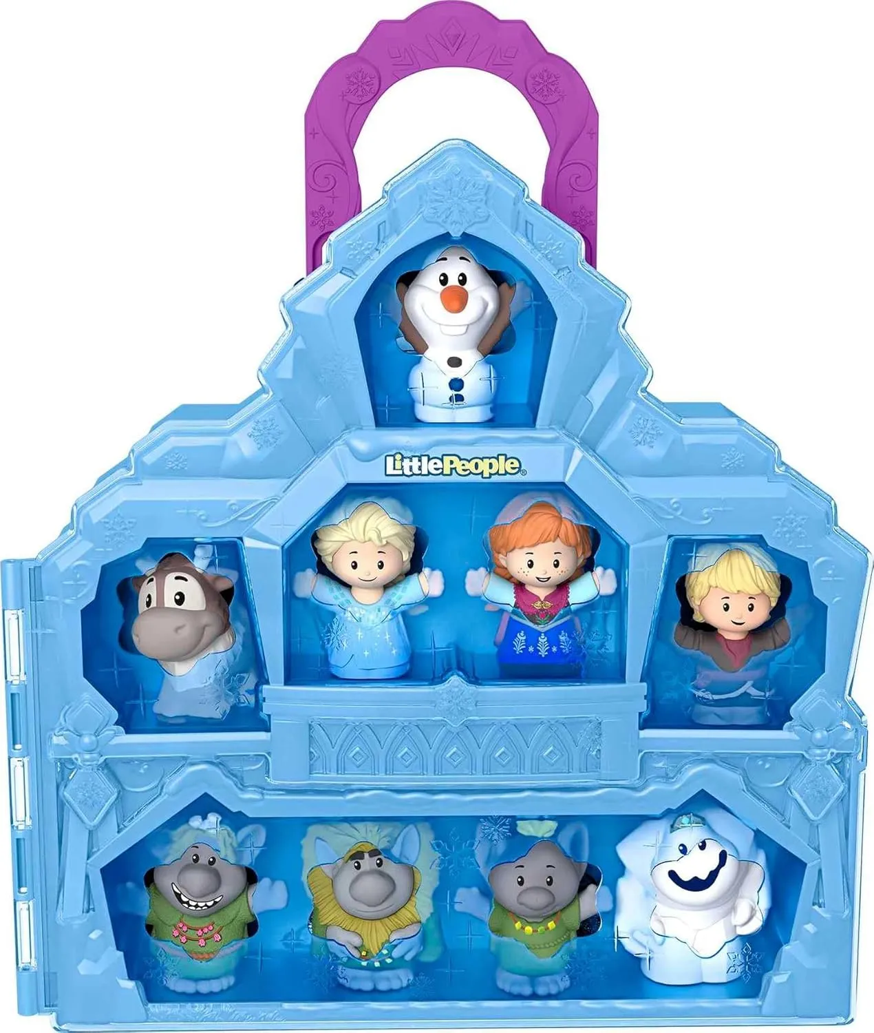 Fisher-Price Little People Toddler Toy Disney Frozen Carry Along Castle Case Playset with Figures for Pretend Play Kids Ages 18  Months​