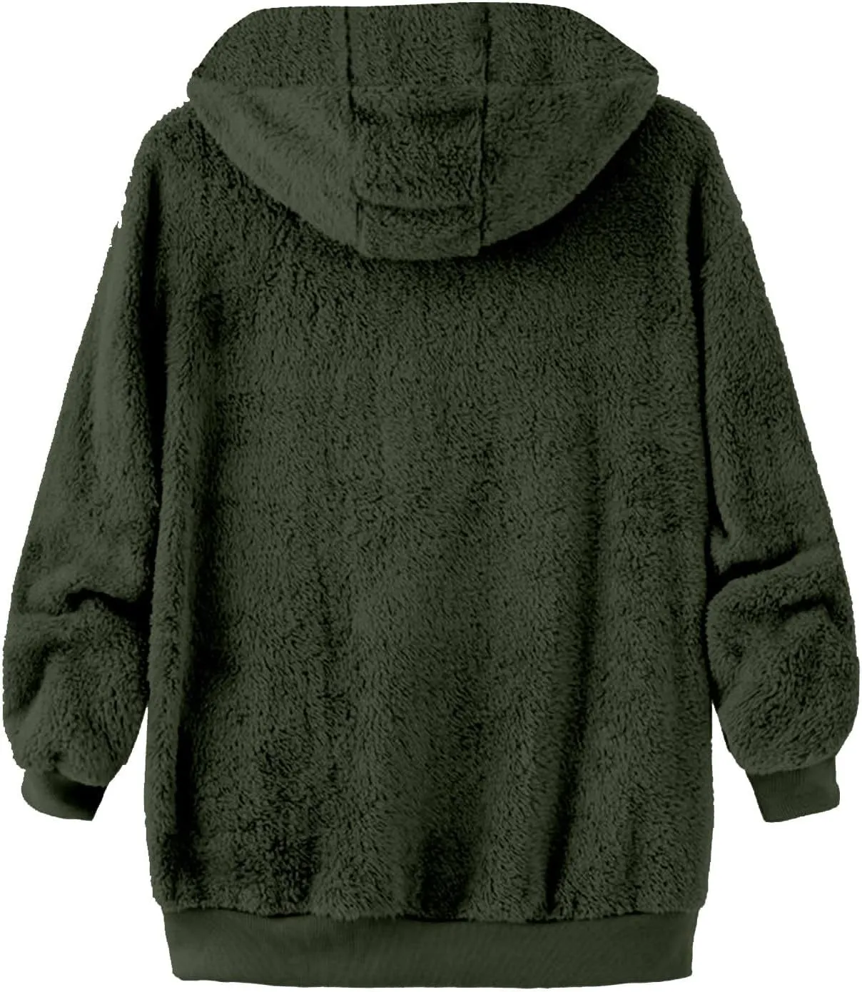 Fleece Jacket Womens Plus Size Loose Fuzzy Jacket Colorblock Plush Zip Up Hoodies Casual Faux Fur Jacket Outerwear