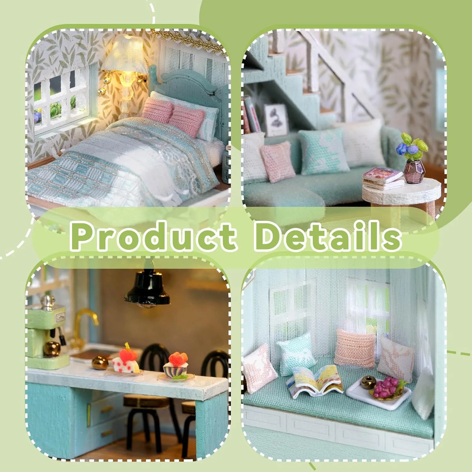Flever Dollhouse Miniature DIY House Kit Creative Room with Furniture for Romantic Valentine's Gift (Warm House)