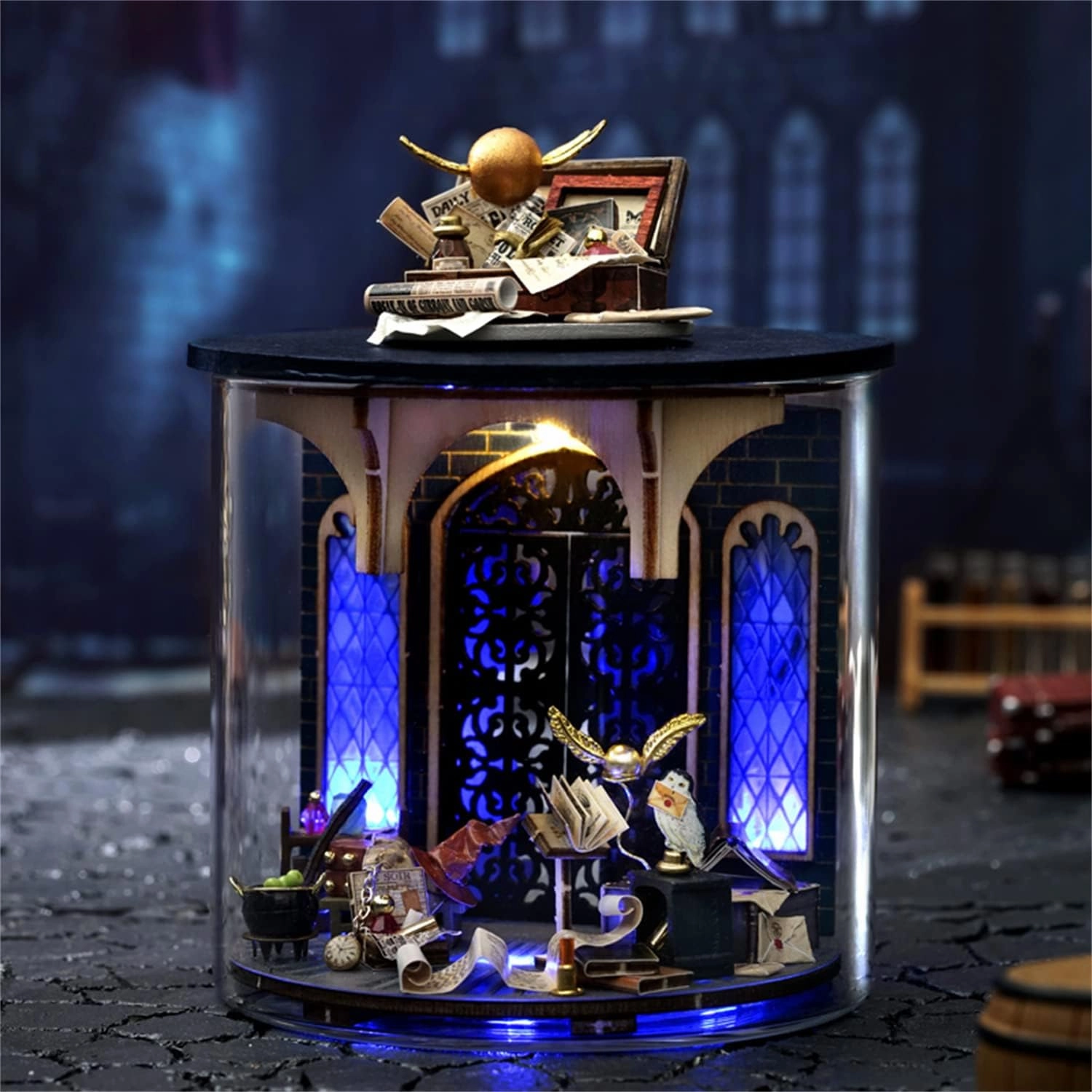 Flever Dollhouse Miniature DIY House Kit Creative Room Dream Bottle Series with Furniture for Romantic Valentine's Gift (Magic Gate)