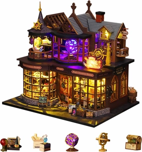 Flever Dollhouse Miniature DIY House Kit Creative Room with Furniture for Romantic Artwork Gift (Magic Treasure House)